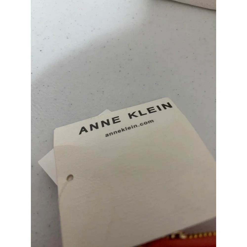 Anne Klein Coral Leather‎ Zip Around Wristlet Clutch Wallet Card Holder NEW